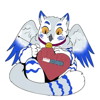 🕚 animal, chat, couture, coeur, mignon, autocollant, dessin animé whatsapp sticker