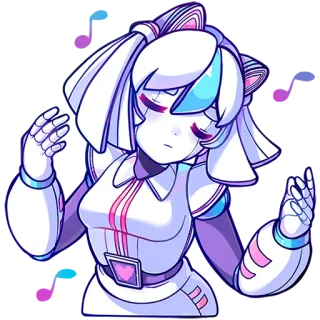 🎶 애니메이션 소녀, 로봇, 귀여운, 디지털 아트, 만화 telegram sticker