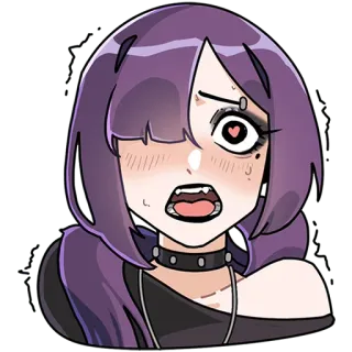 😳 Anime, Gadis, Manga, Rambut ungu, Emo, Gothic telegram sticker