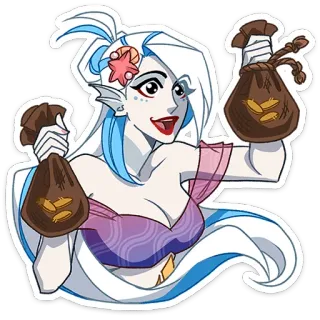 💰 cartoon, mermaid, fantasy, sea creature, monster high, moneybags whatsapp sticker