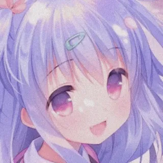 🍬 动漫, 漫画, 可爱, 女孩, 紫色, 卡哇伊 telegram sticker