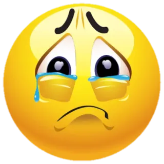 😢 Emoji, Triste, Llorando, Amarillo, Cara telegram sticker