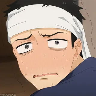🎏 Anime, Sueur, Inquiet, Inquiet, Homme telegram sticker