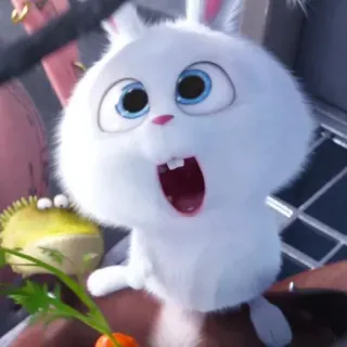 😱 Snowball The Secret Life of Pets rabbit, bunny, cartoon, pet, animal telegram sticker