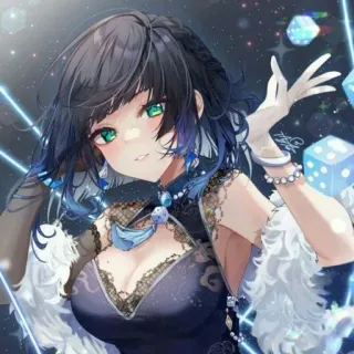 🧿 Gái anime, Xúc xắc, Minh họa, Nghệ thuật kỹ thuật số, Cờ bạc telegram sticker