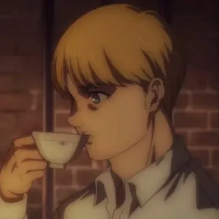 ☕ anime, portrait, drinking, character, tea telegram sticker