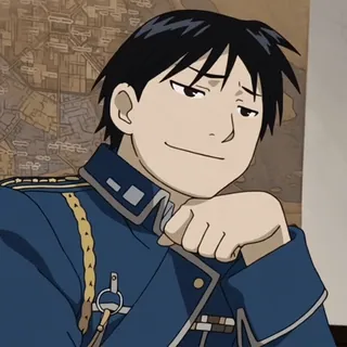 💙 Roy Mustang Fullmetal Alchemist anime, manga, fma, fmab, roy mustang, fullmetal alchemist, smug, confident telegram sticker