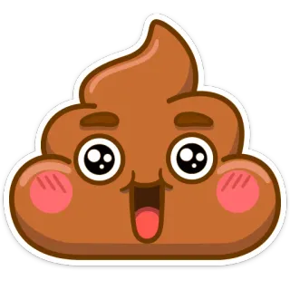 💩 poep, emoji, schattig, cartoon, kawaii, grappig telegram sticker