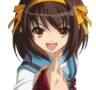 😀 Haruhi Suzumiya The Melancholy of Haruhi Suzumiya Аниме, Харухи Судзумия, милый, мультфильм, девушка telegram sticker
