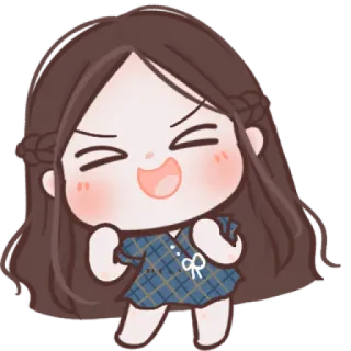 🧸 mignon, fille, dessin animé, animation, chibi, joyeux, ludique telegram sticker