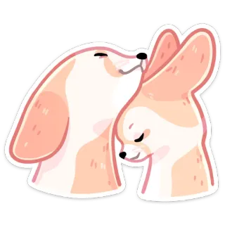 ☺️ perros, lindo, amor, beso, animales, amistad, dibujos animados telegram sticker