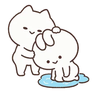 😭 귀여운, 동물, 만화, 스티커 telegram sticker