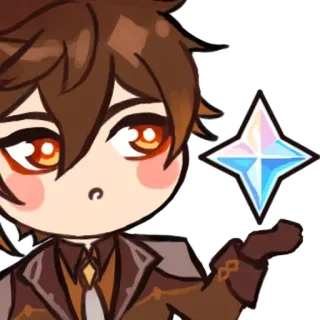 💸 Zhongli Genshin Impact anime, game, genshin impact, zhongli, chibi telegram sticker
