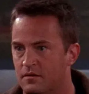 😐 Chandler Bing Friends Matthew Perry, sitcom, 90s, tv show, actor telegram sticker