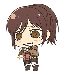 😋 Sasha Braus Attack on Titan Anime, Manga, Sasha Braus, Attaque des Titans, Chibi, Nourriture, Kawaii telegram sticker