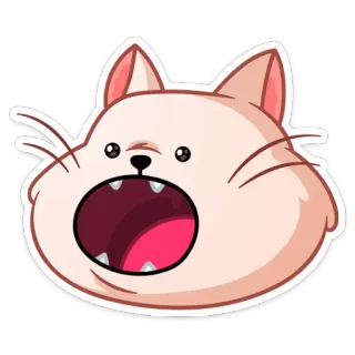 😲 кот, животное, стикер, рот, розовый telegram sticker