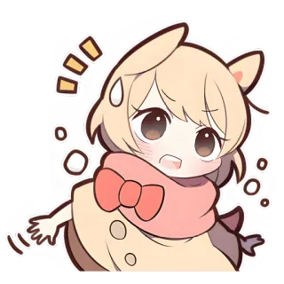 😓 Аниме, Манга, Милый, Каваий, Стикер, Чиби, Иллюстрация telegram sticker