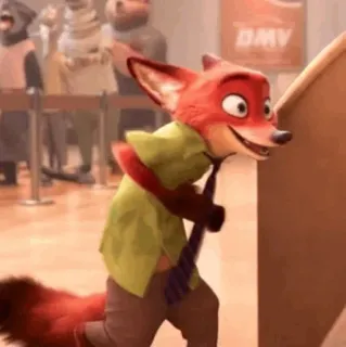 🦊 Nick Wilde Zootopia fox, cartoon, animal, smile, animated, character telegram sticker