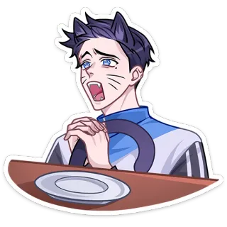 🍽 cat, anime, manga, surprised, food, cat ears telegram sticker