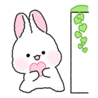 🐇 lapin, lapin, coeur, mignon, kawaii, animal telegram sticker