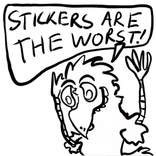 🐓 STICKERS ARE THE WORST! ステッカー, 最低, 漫画, 鳥, 面白い, イライラ telegram sticker