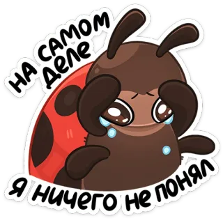 😱 НА САМОМ ДЕЛЕ Я НИЧЕГО НЕ ПОНЯЛ เต่าทอง, การ์ตูน, เศร้า, ร้องไห้, แมลง, สติกเกอร์, สับสน telegram sticker