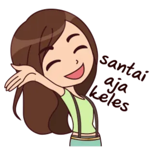 😀 Dibujo animado, Niña, Feliz, Sonrisa, Amistoso, Personaje whatsapp sticker