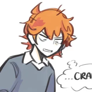 🥨 ...CRAP Dibujo animado, Molesto, Mierda, Bocadillo de diálogo, Pelo naranja whatsapp sticker