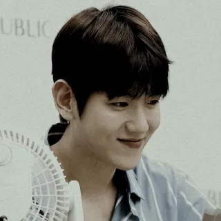 🎋 person, fan, smile, korean, asian, male telegram sticker