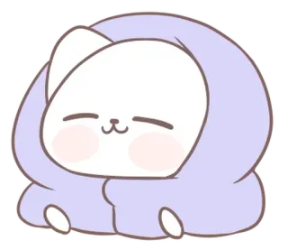 ⭐ 猫, 可爱, 动物, 卡哇伊, 紫色, 帽衫 whatsapp sticker