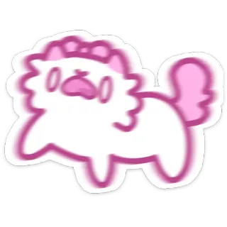 😬 Katze, süß, Tier, Cartoon, rosa, Aufkleber telegram sticker