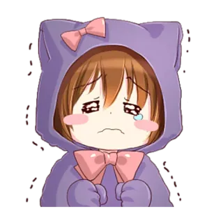 😭 Anime, Llorando, Triste, Kawaii, Lindo telegram sticker