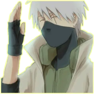 😊 Kakashi Naruto 애니메이션, 카카시 하타케, 나루토, 닌자, 캐릭터, 팬아트 telegram sticker