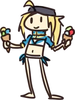 🍦 gelato, spiaggia, estate, bikini, carino, cartone animato, personaggio telegram sticker