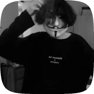 🤔 mask, anonymous, person, guy fawkes, vendetta telegram sticker