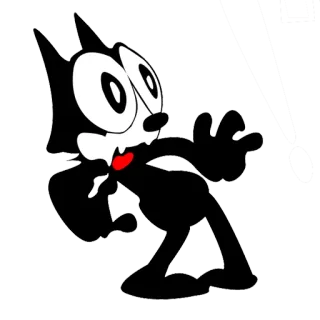 😓 Felix the Cat кот, мультфильм, винтаж, Феликс кот, анимация whatsapp sticker