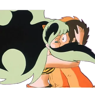 💑 Lum Urusei Yatsura anime, Urusei Yatsura, Lum, kiss, hug telegram sticker