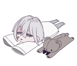 🍙 Anime, liegend, Teddybär, Charakter telegram sticker