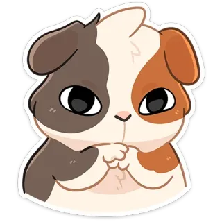 🤔 モルモット, かわいい, 動物, ペット, げっ歯類, 漫画 telegram sticker