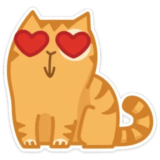😍 chat, amour, coeur, yeux, animal telegram sticker