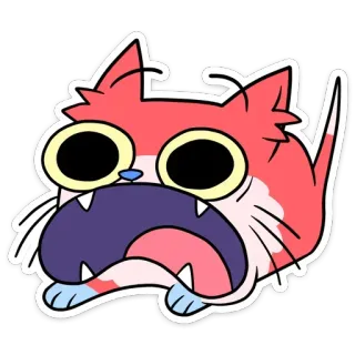 😳 漫画, 猫, 動物, ステッカー, ネコ科, かわいい, 面白い telegram sticker