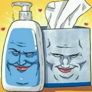 ❤️ meme, funny, soap, tissues, smirk, funny faces, cleanliness, cartoon whatsapp sticker