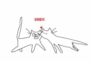 💘 SMEK gatos, beijo, amor, desenho animado, engraçado, fofo telegram sticker