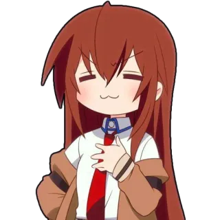 😌 Kurisu Makise Steins;Gate anime, girl, cute, kawaii, kurisu makise, steins gate telegram sticker