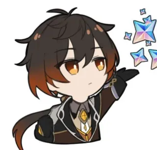 🍵 Zhongli Genshin Impact zhongli, genshin impact, chibi, gra wideo, anime, postać telegram sticker