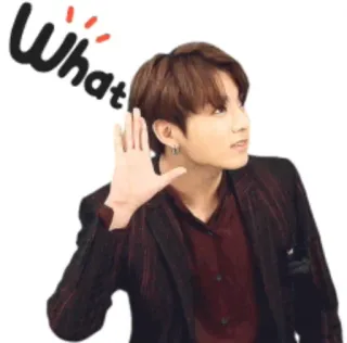 👂 What kpop, reaction, question, person, man, expression, listening telegram sticker