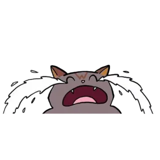 😭 piangere, gatto, triste, lacrime, emozionale, cartone animato, animale telegram sticker