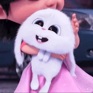 ☁️ Snowball The Secret Life of Pets coniglio, bianco, carino, animale domestico, animale, cartone animato whatsapp sticker