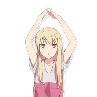 😮 Anime, Mädchen, Süß, Blond, Illustration telegram sticker
