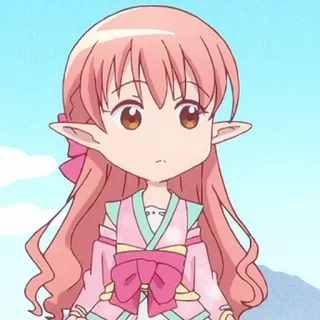🎀 Anime, Elfo, Cabelo rosa, Kawaii telegram sticker